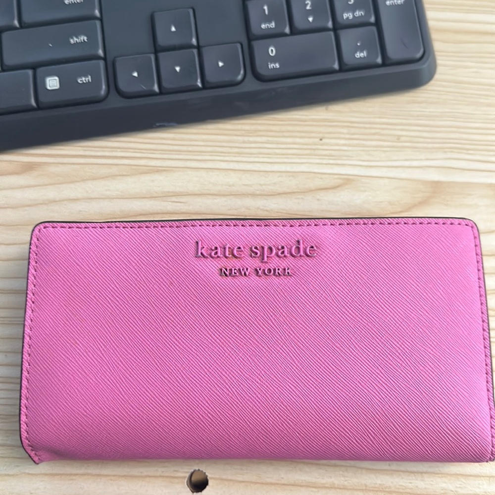 Kate spade pink long card wallet